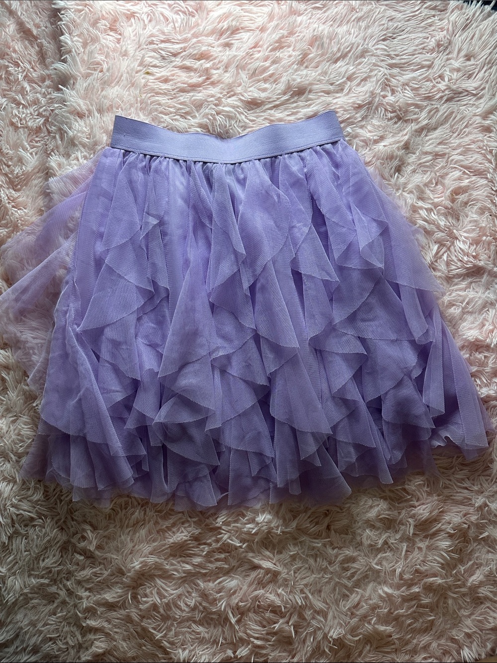 Lavender Tiered Tulle Skirt - Kid Flowy Ruffle Skirt